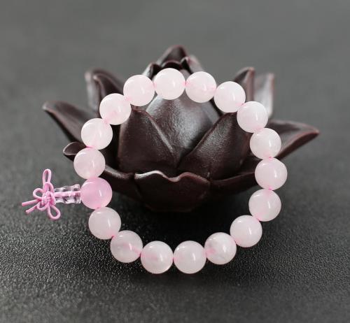 Bracelet bouddhiste mala quartz rose