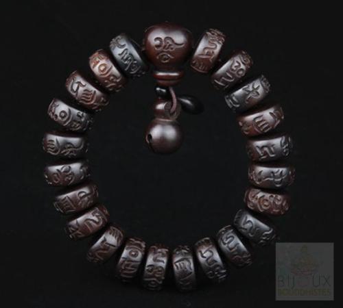 Bracelet Mala tibétain bois ébéne